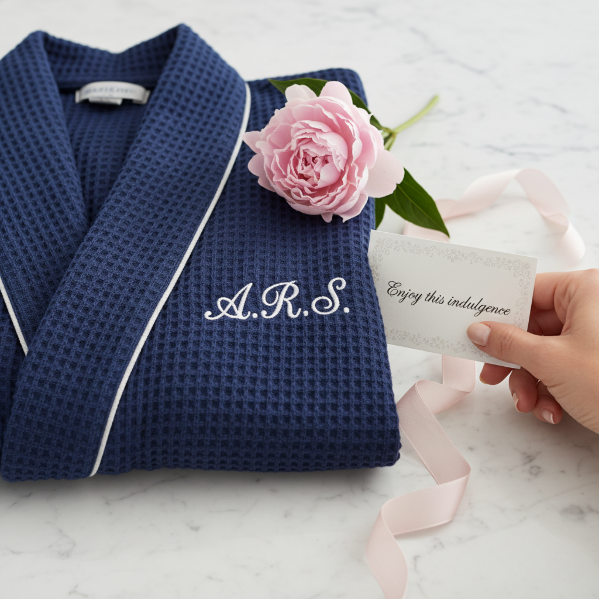 Women’s Waffle Piping Bathrobe – Lightweight Spa-Style Comfort